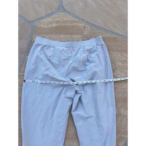 EILEEN FISHER Pants Women Large Gray Straight Leg Crop Ankle Pull On Crepe - Picture 5 of 7